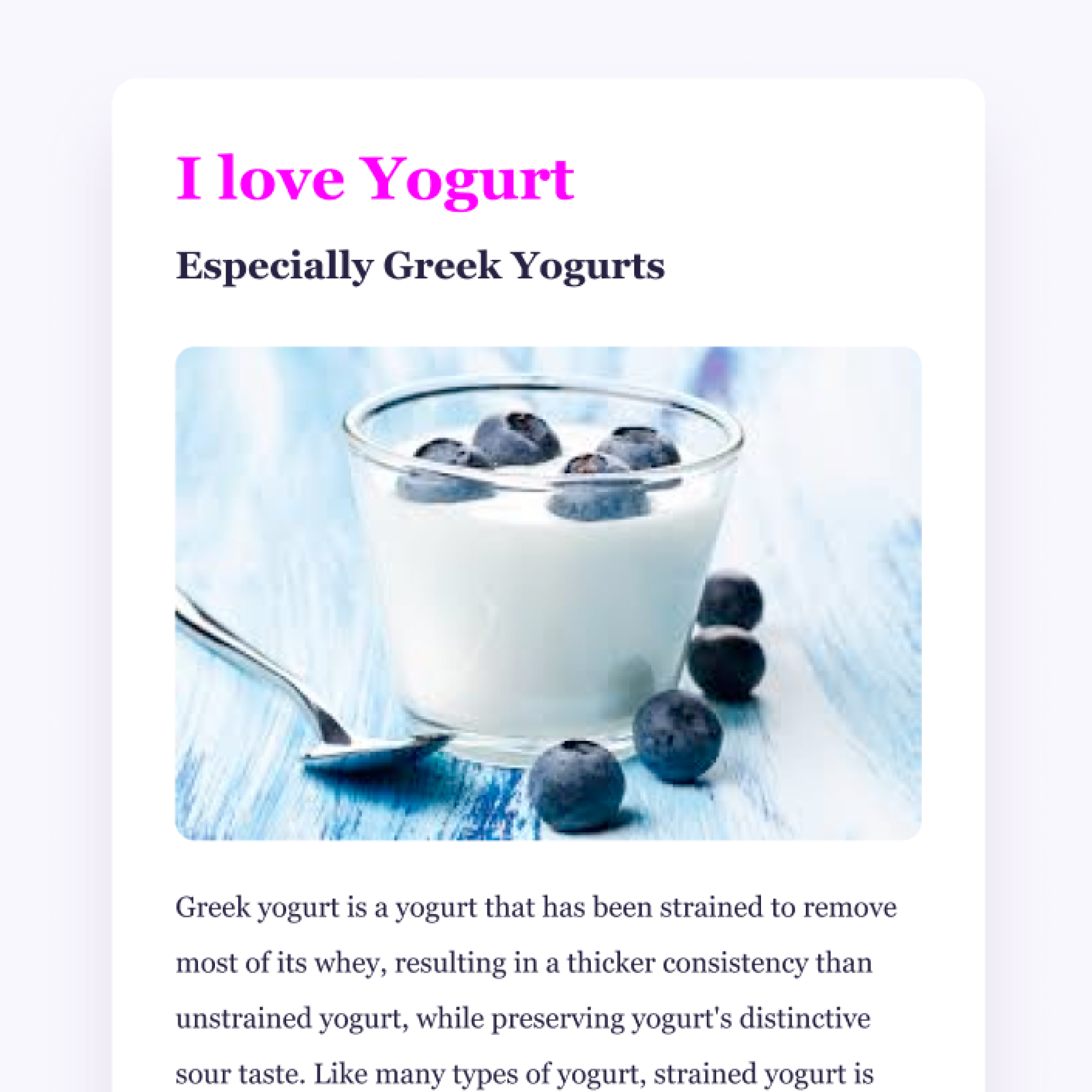 I love Yogurt